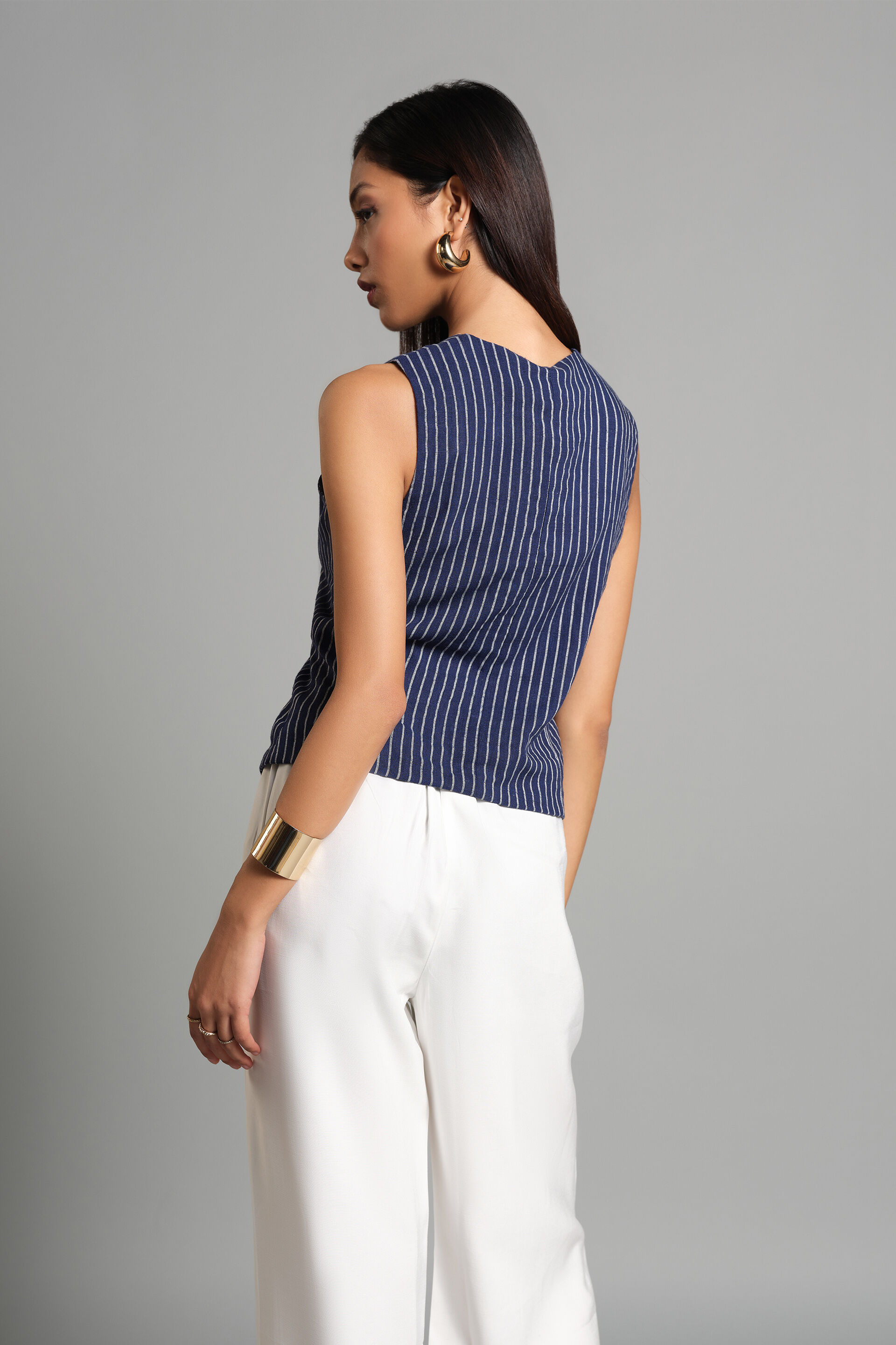 Pin-striped Waistcoat, Dark Blue, image 5