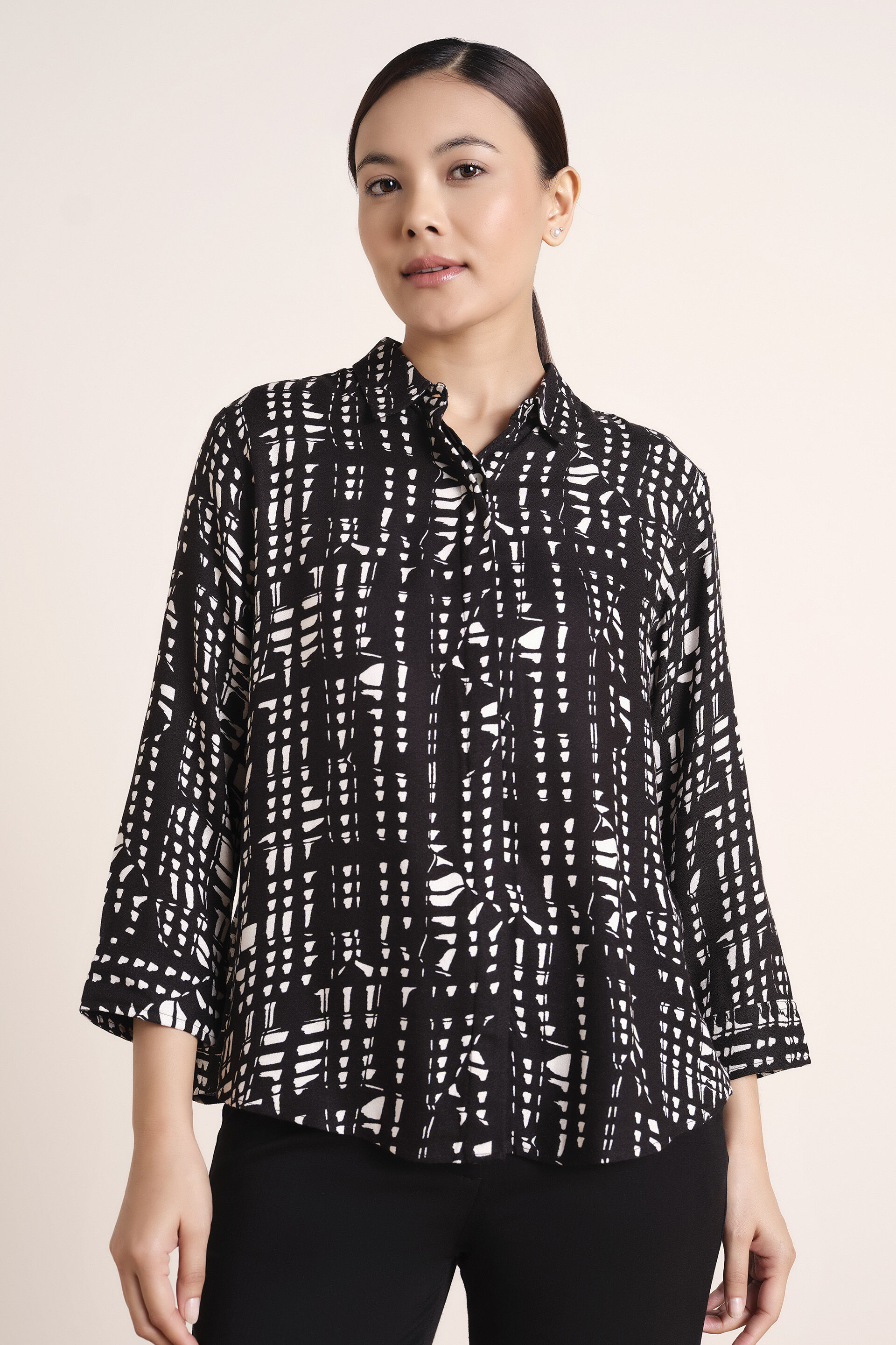 Printed Monochrome Shirt