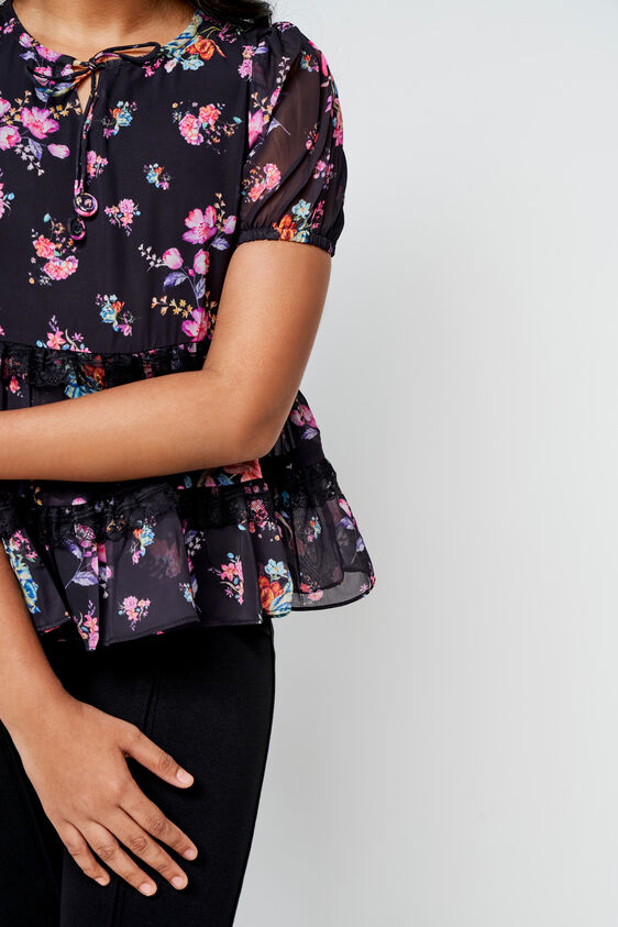 Black Bloom In Dark Top, Black, image 5