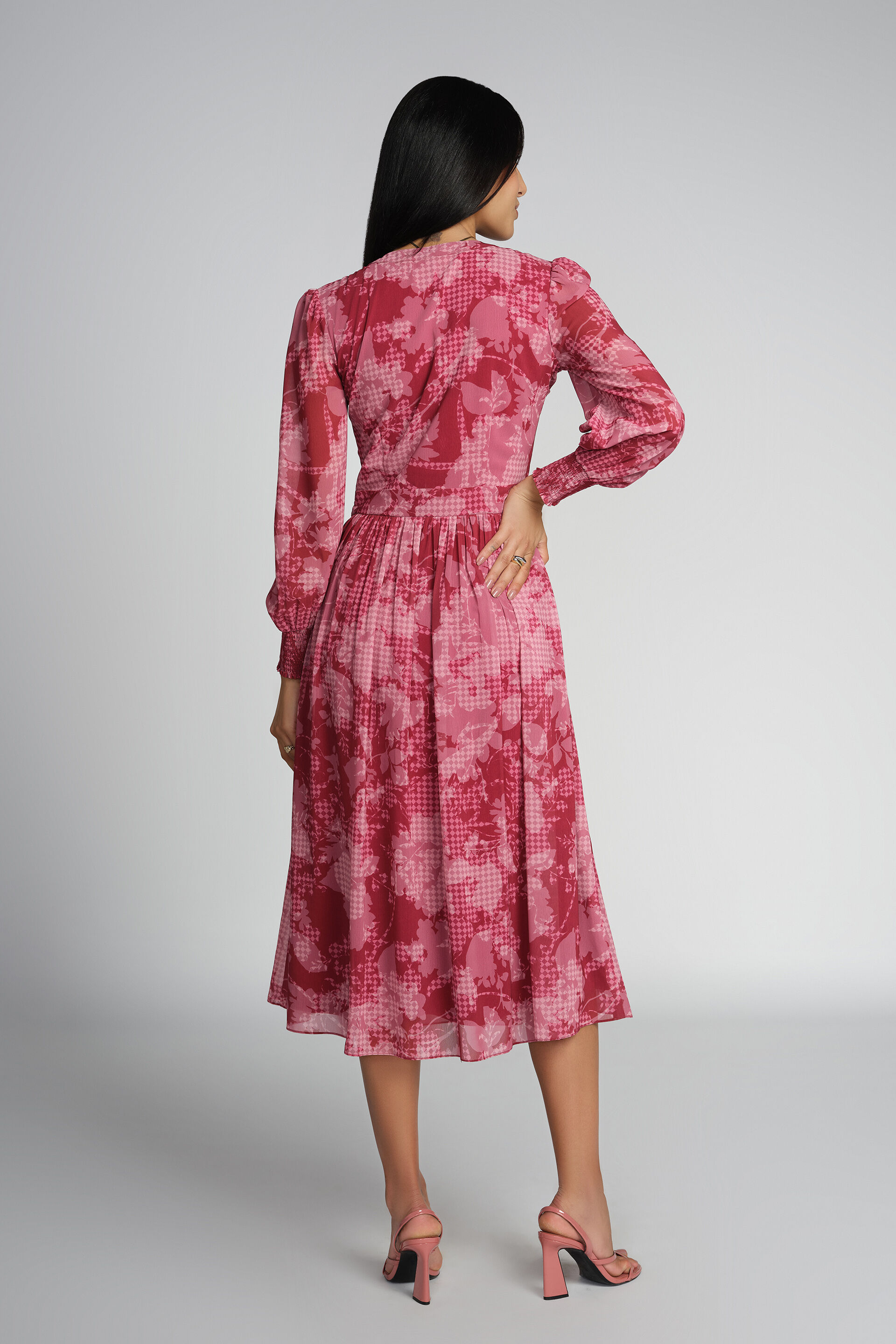Petal Power Midi Dress, Pink, image 6