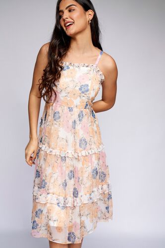 4 - Yellow Floral Fit and Flare Dress, image 4