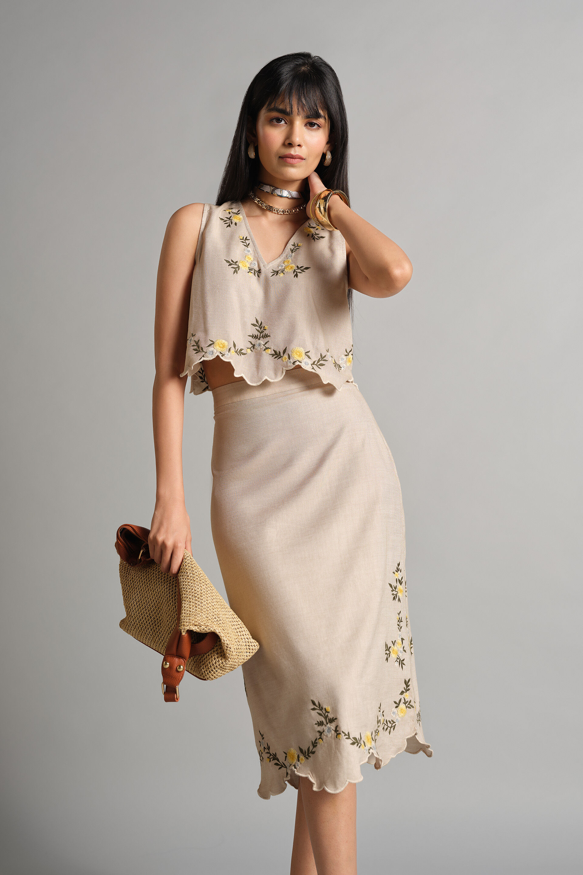 Annalou Skirt Set, Beige, image 2