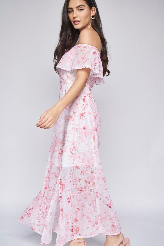2 - Pink Floral Straight Gown, image 2