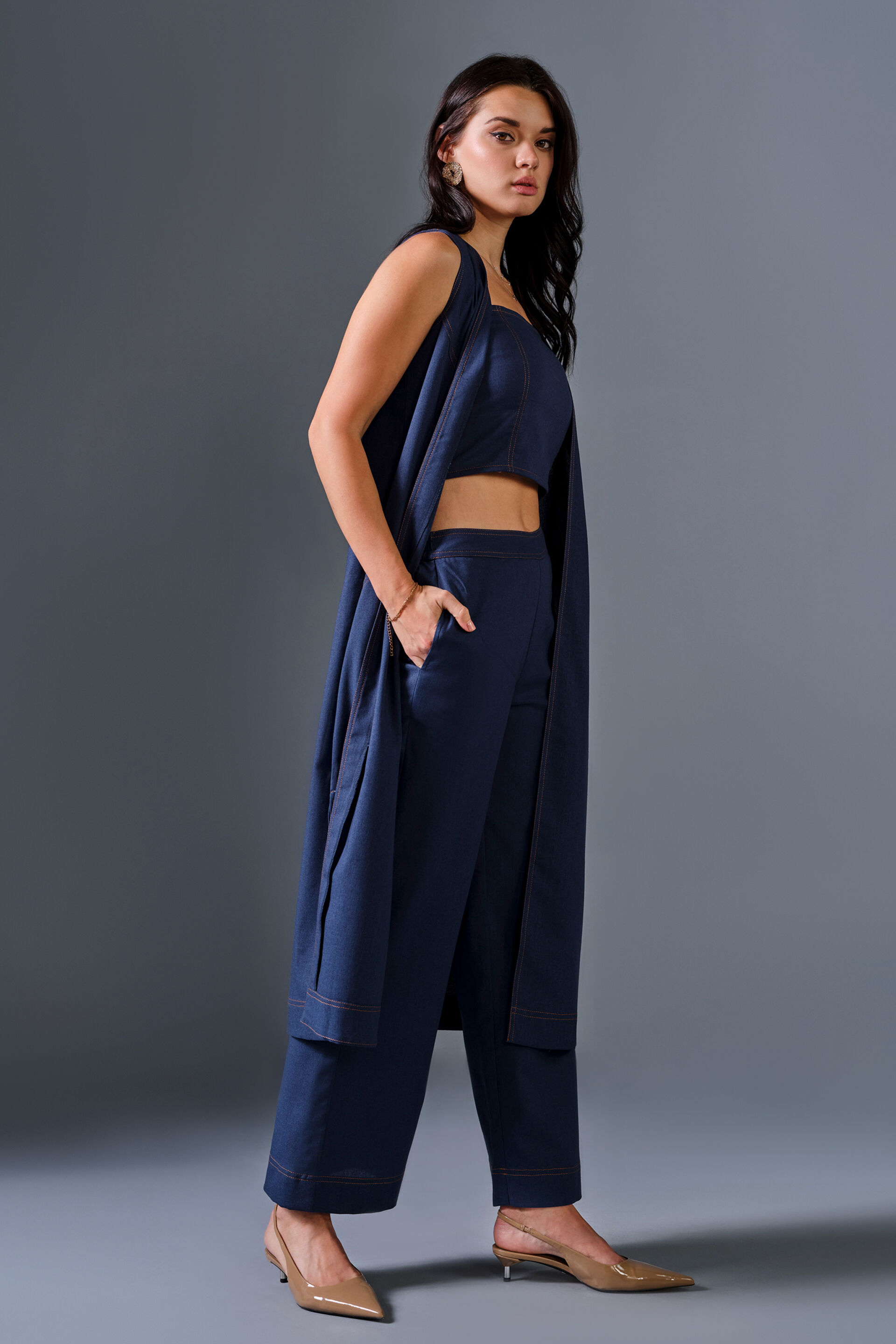 Into the Flow Viscose Blend Set, Navy Blue, image 2