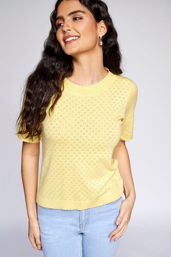 4 - Yellow Solid Cropped Top, image 4