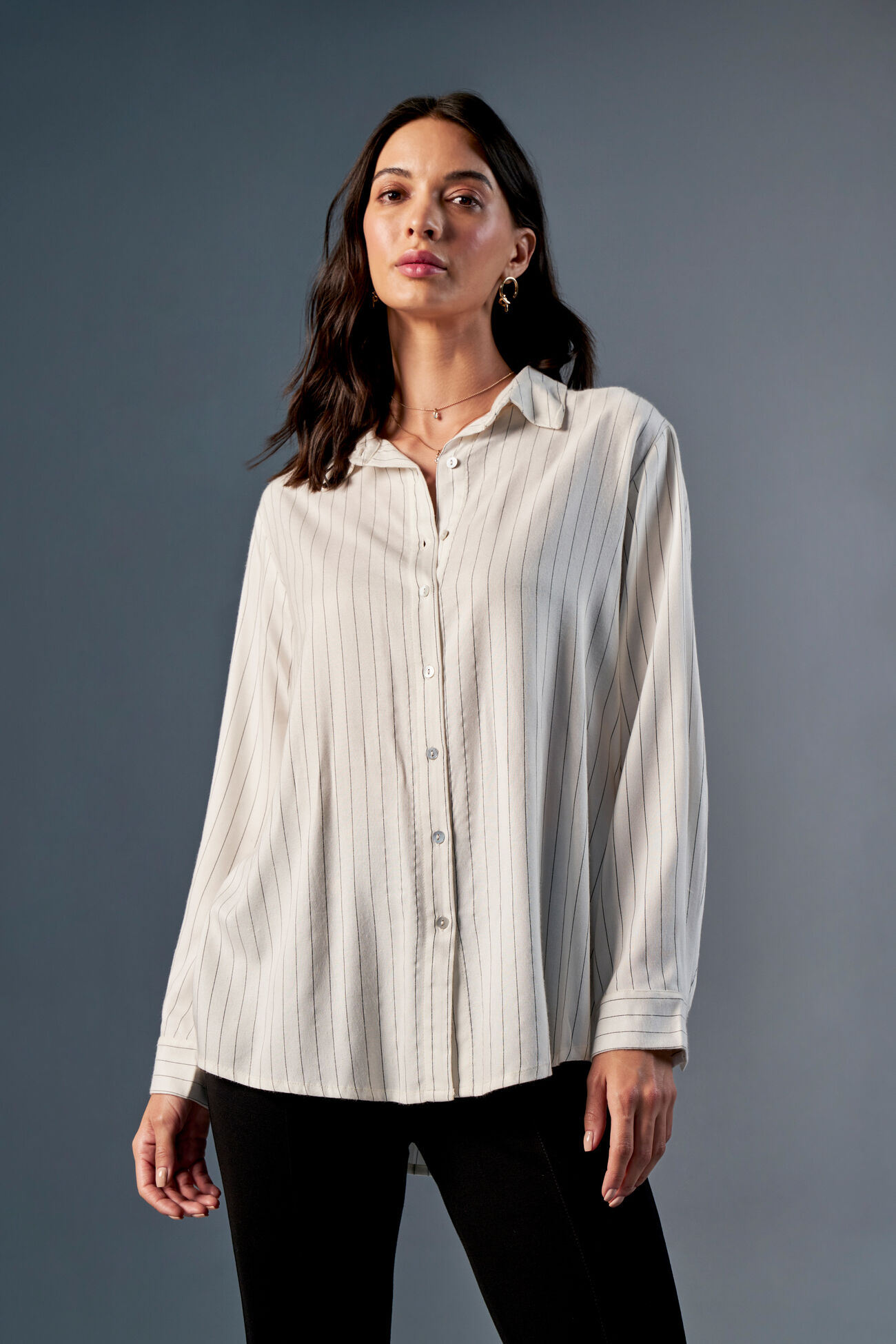 Stripe Connection Shirt, White, image 1