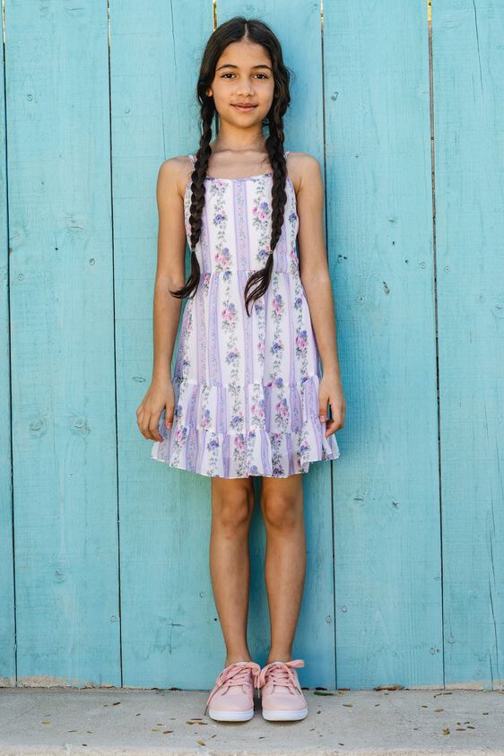 1 - White Floral Flared Dress, image 1