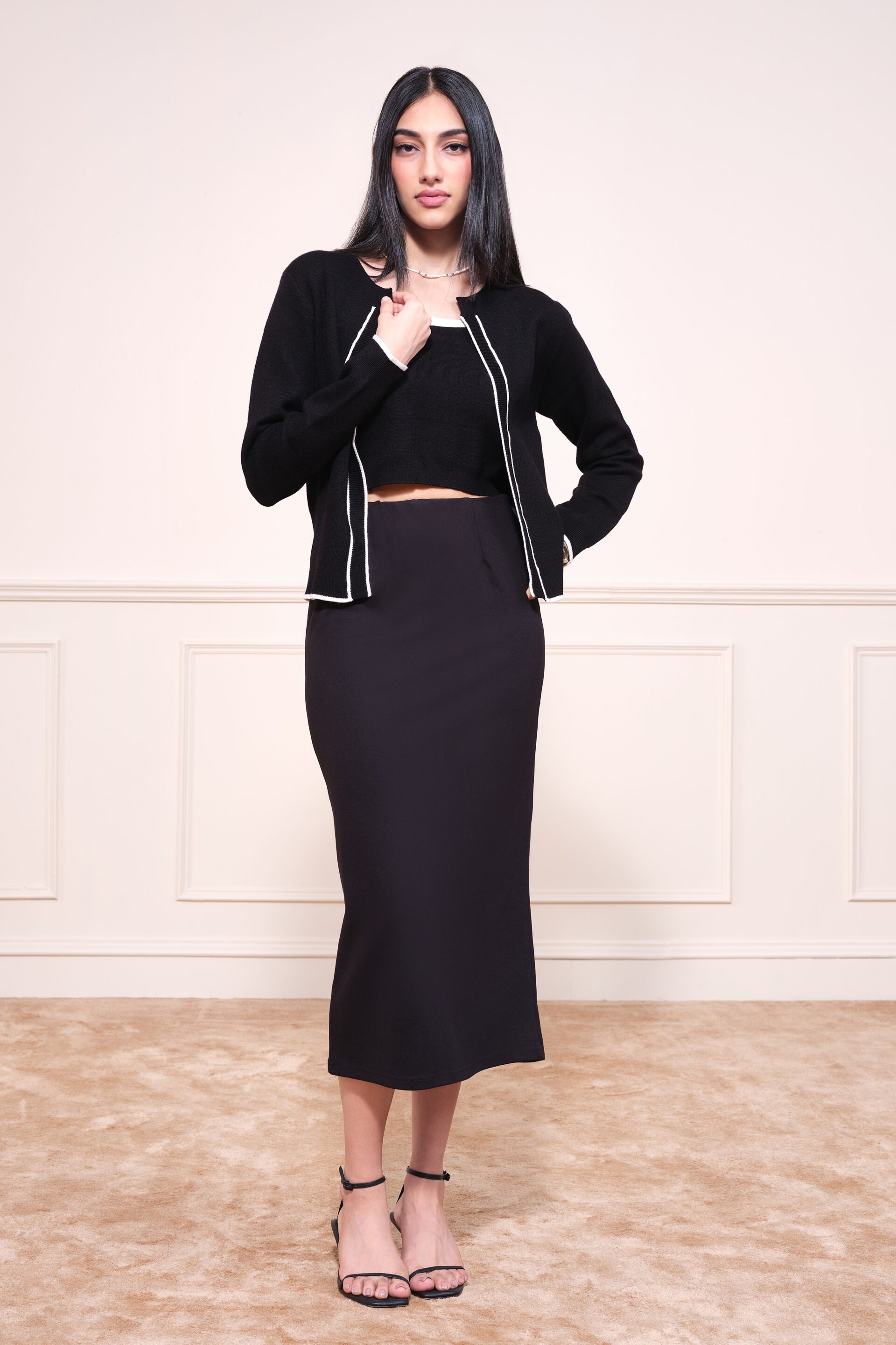 Winter Black Jacket Set, Black, image 5