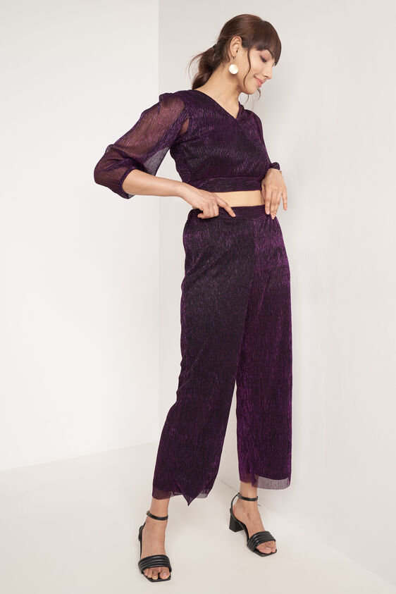 Purple Solid Flared Set, Purple, image 3
