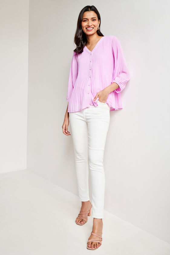 Lilac Solid Flared Top, Lilac, image 1