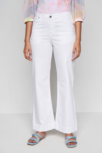 White Boot Cut Denim, White, image 2