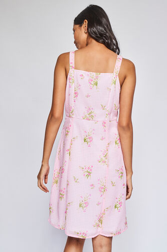 Pink And White Flared Dress, Pink, image 3