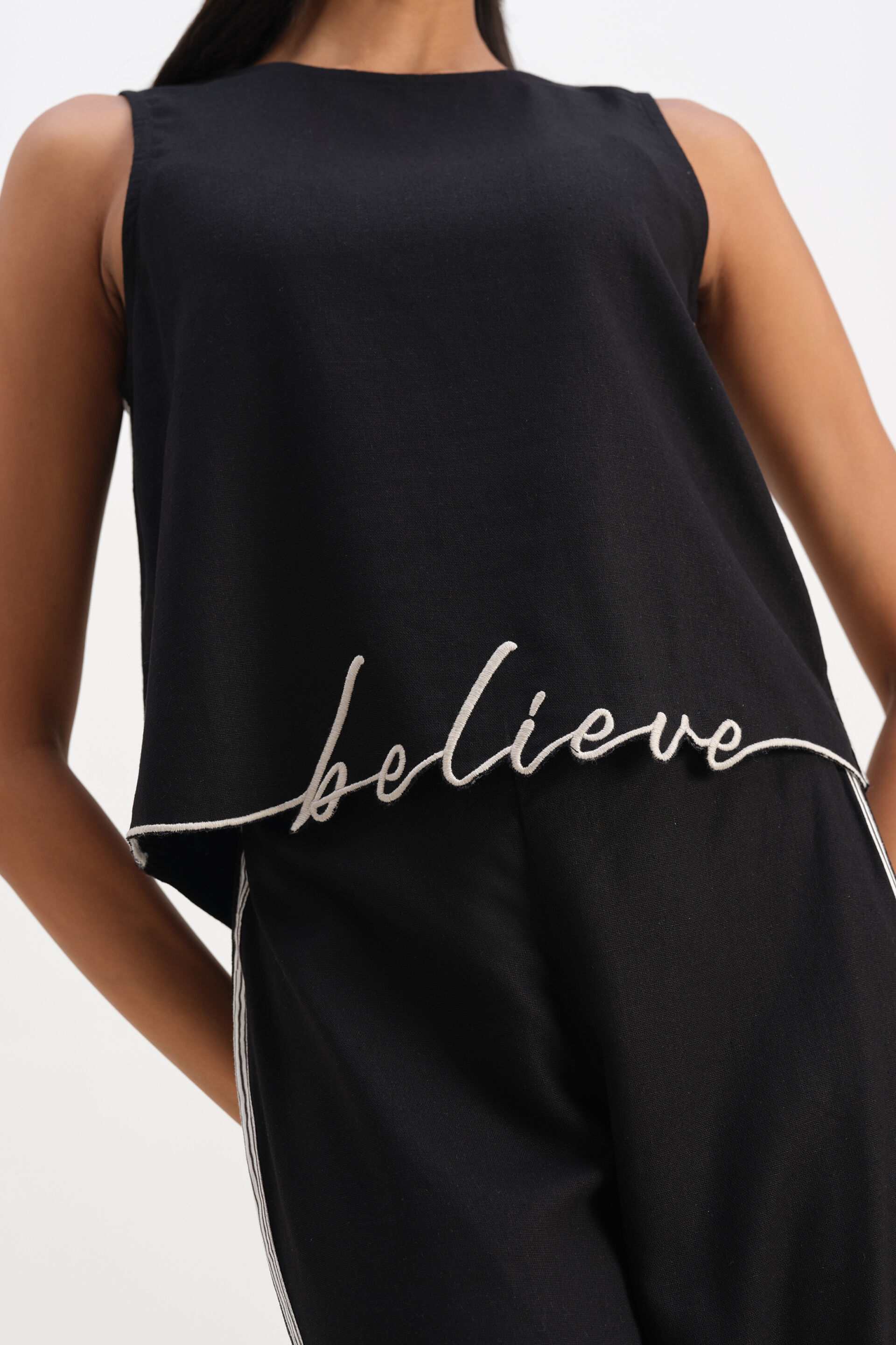 Obsidian Embroidered Co-ord Set, Black, image 4