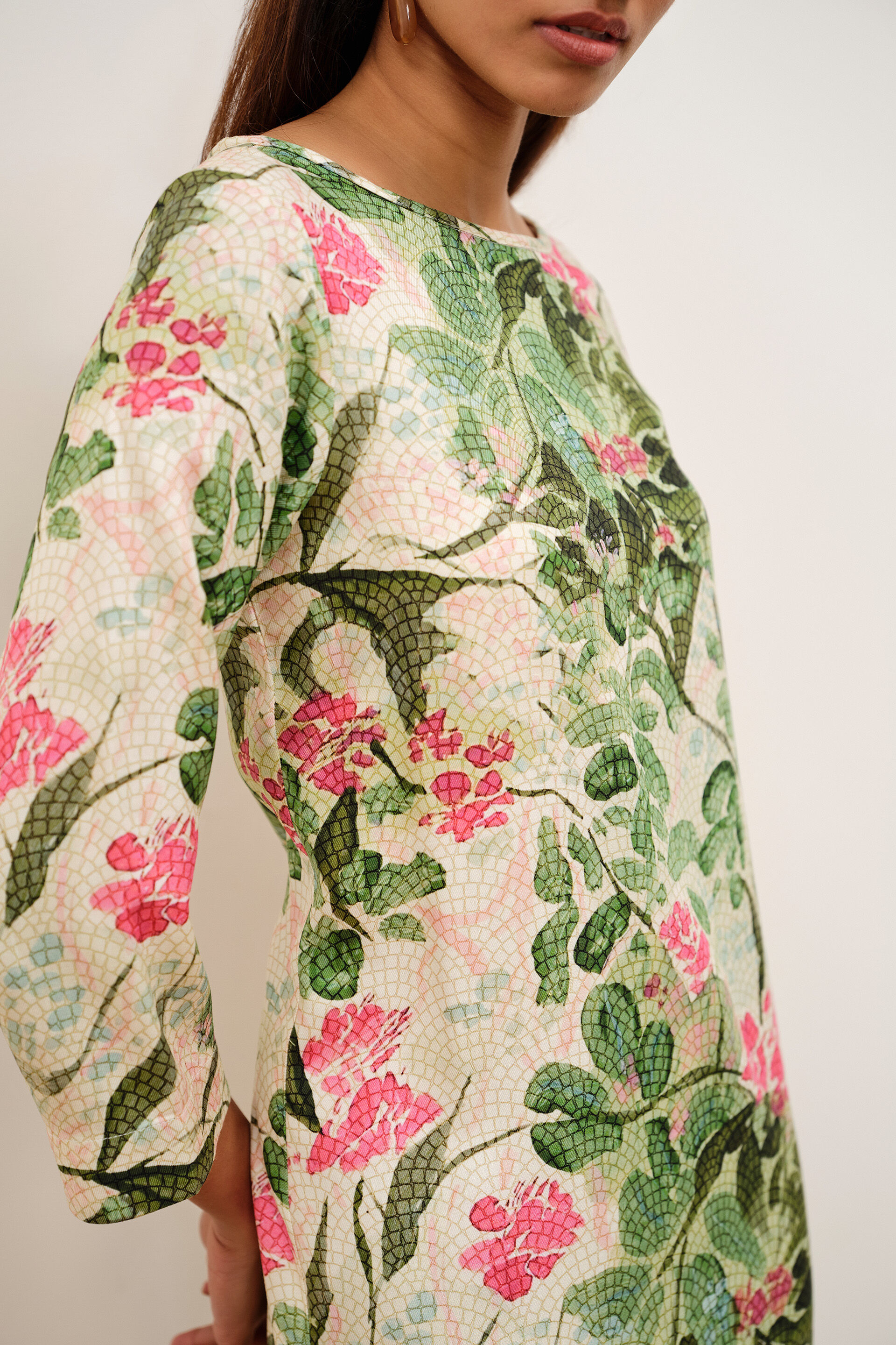 Vanya Printed Dress, Green, image 4