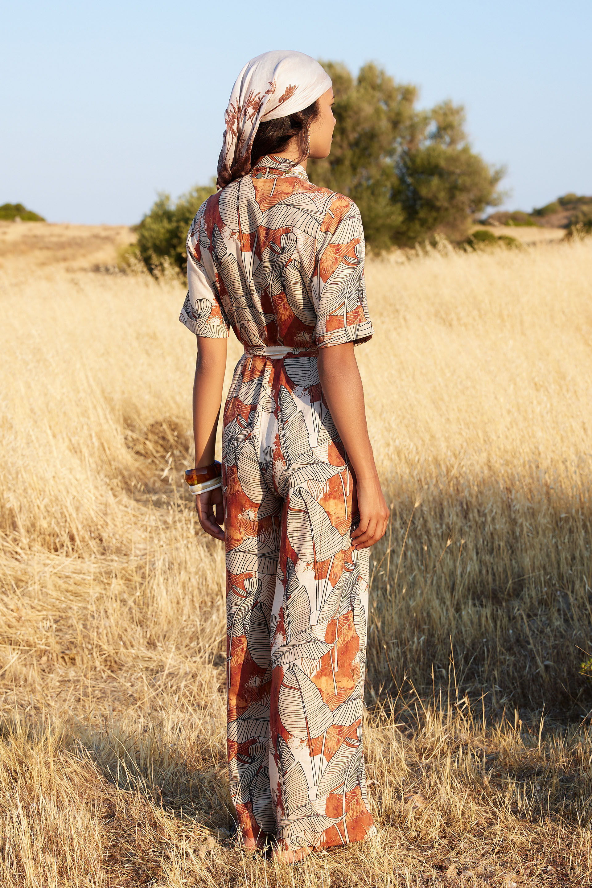 Sienna Printed Jumpsuit, Orange, image 9