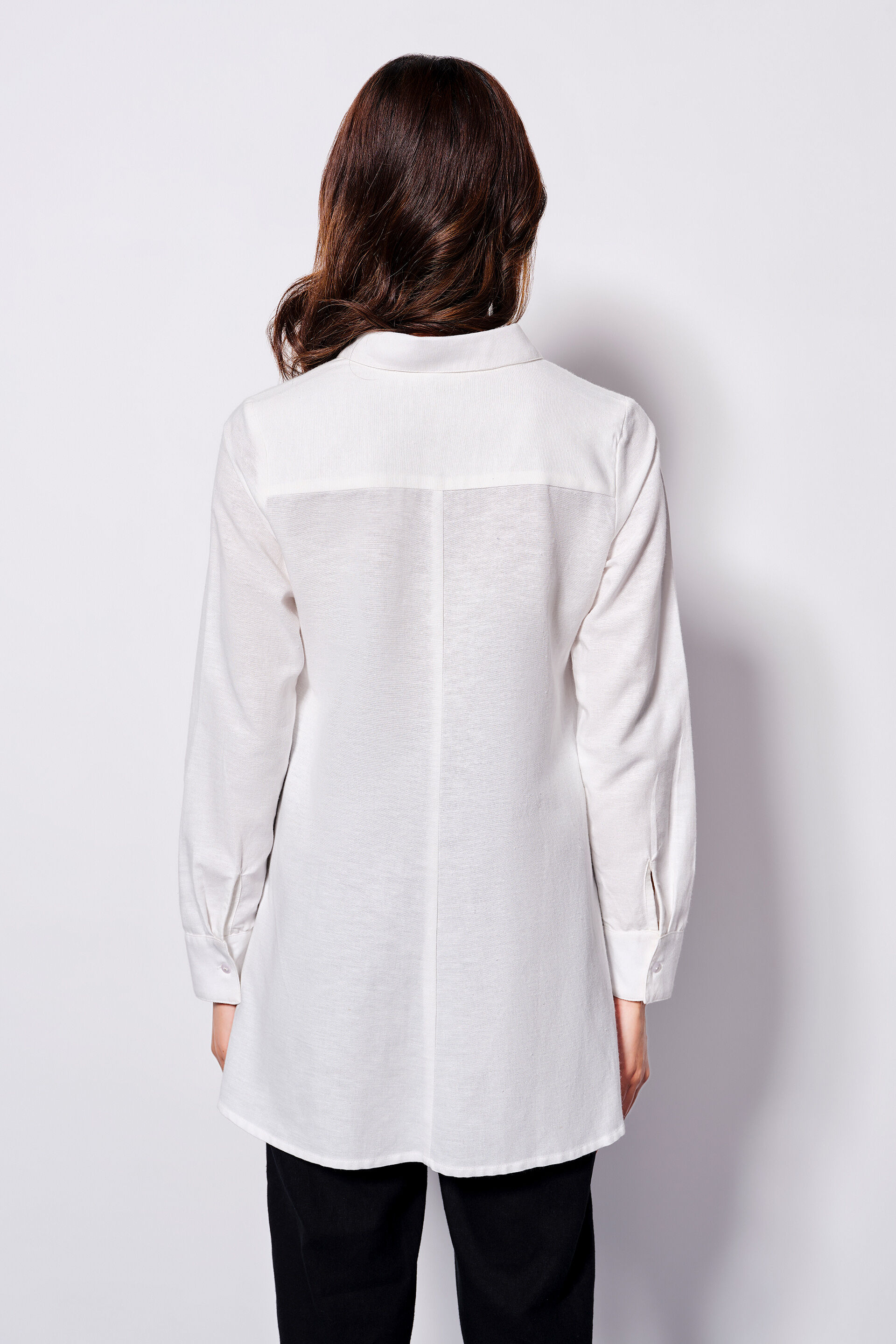 Fluid Drift High-Low Shirt, White, image 3