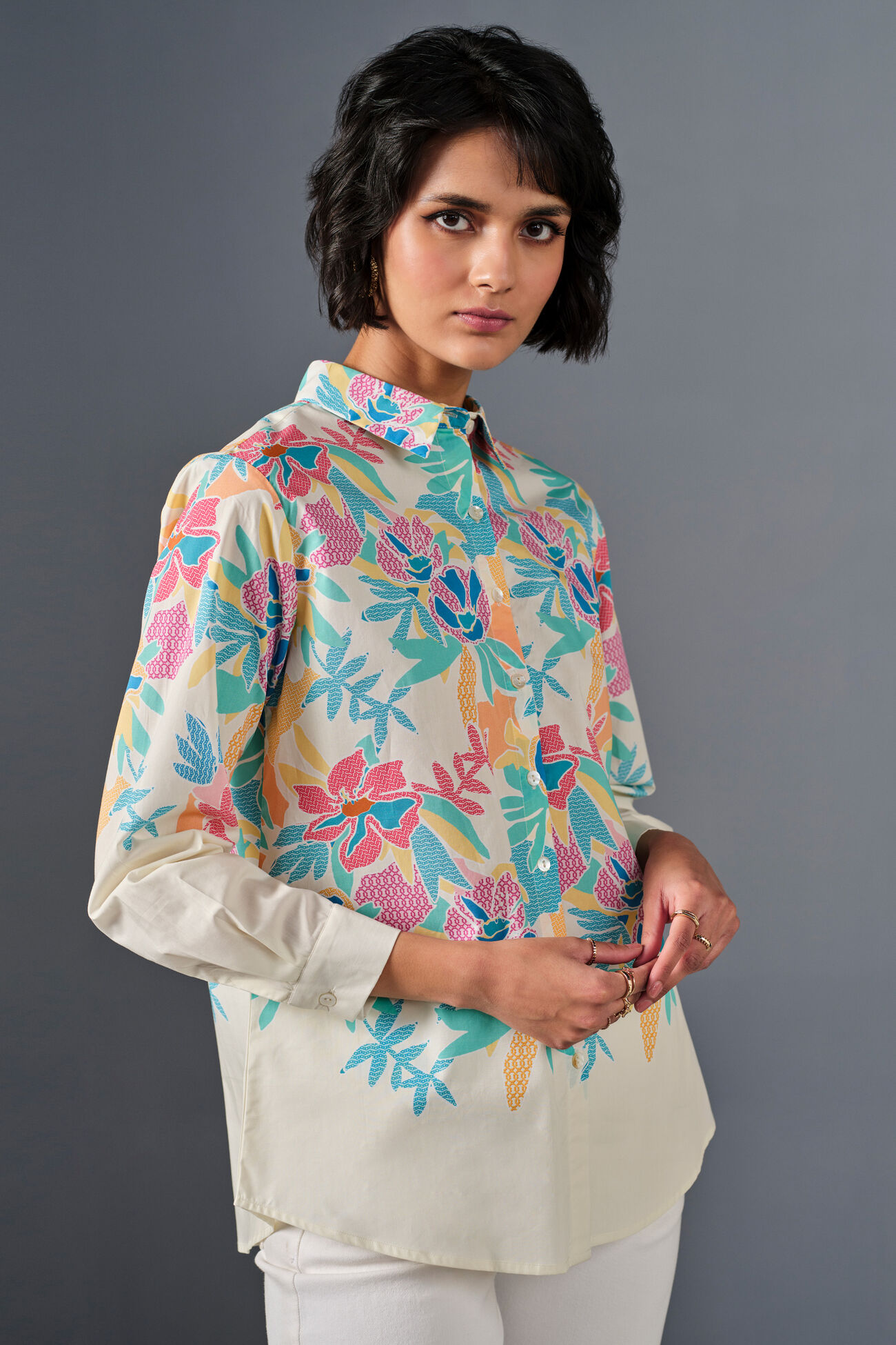 Foliage Cotton Shirt, Multi Color, image 4