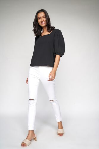 4 - Black Solid Straight Top, image 4