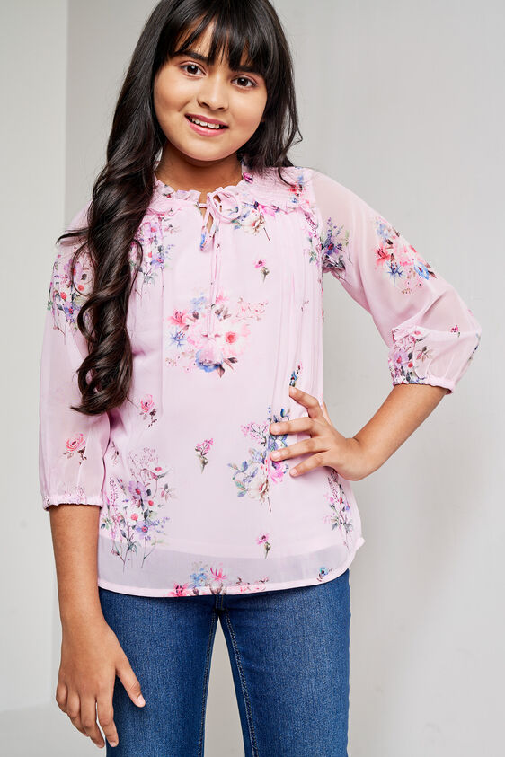 Pink And Red Floral Straight Top, Pink, image 5
