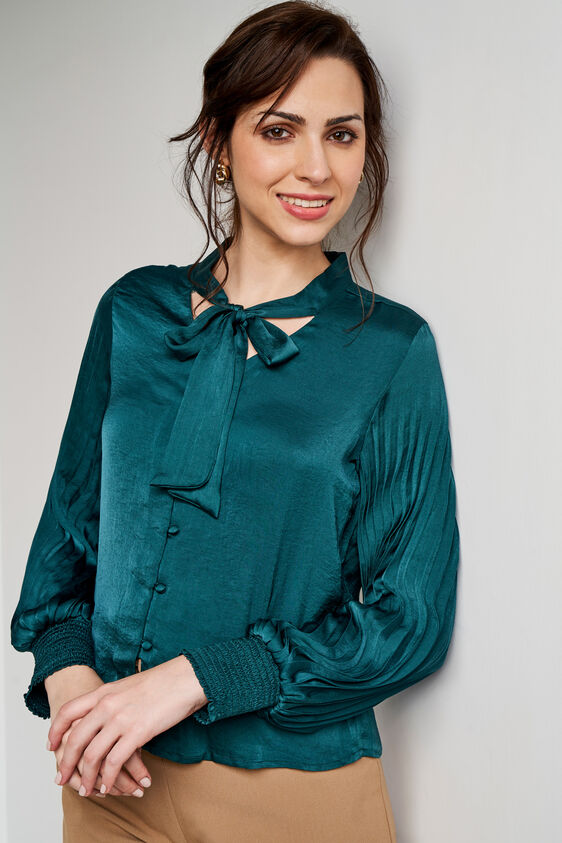 Green Solid Straight Top, Green, image 4