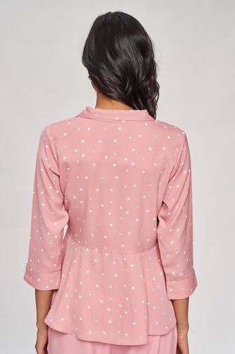 4 - Peach Solid Peplum Top, image 4
