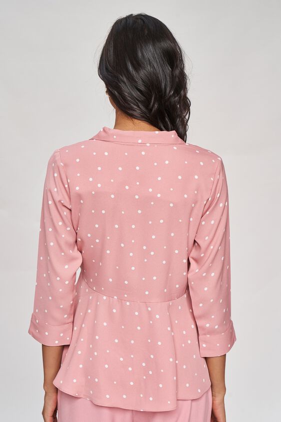 4 - Peach Solid Peplum Top, image 4