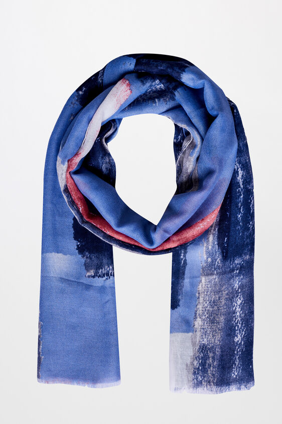 Blue Viscose Scarf, , image 1