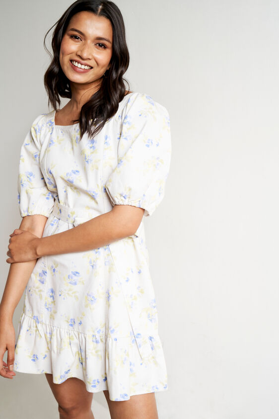White Floral Summer Dress, White, image 3