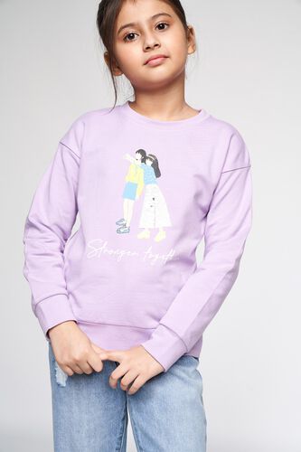 4 - Lilac Graphic Straight Sweatshirt, image 4