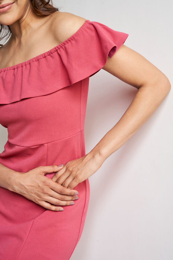 Solid Flared Dress, Rose Pink, image 5