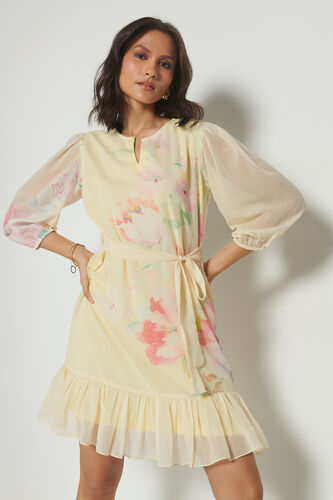 Sunny Glow Floral Dress, Yellow, image 4