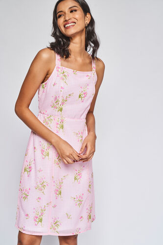 Pink And White Flared Dress, Pink, image 1