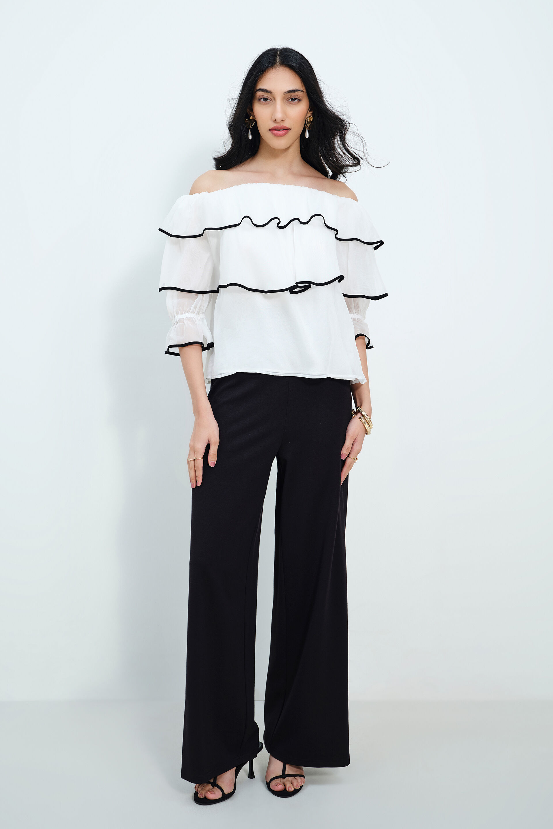 Frosted Petal Top, White, image 1