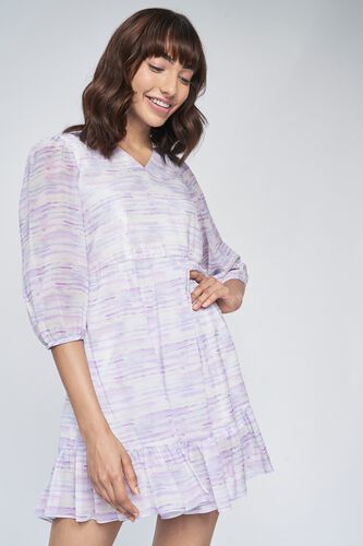 1 - Multi Color Abstract Fit and Flare Dress, image 1