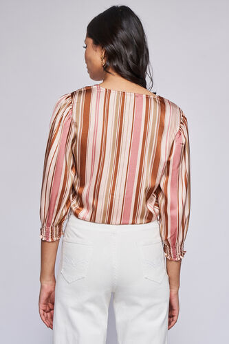 Cream Stripes Curved Top, Cream, image 5