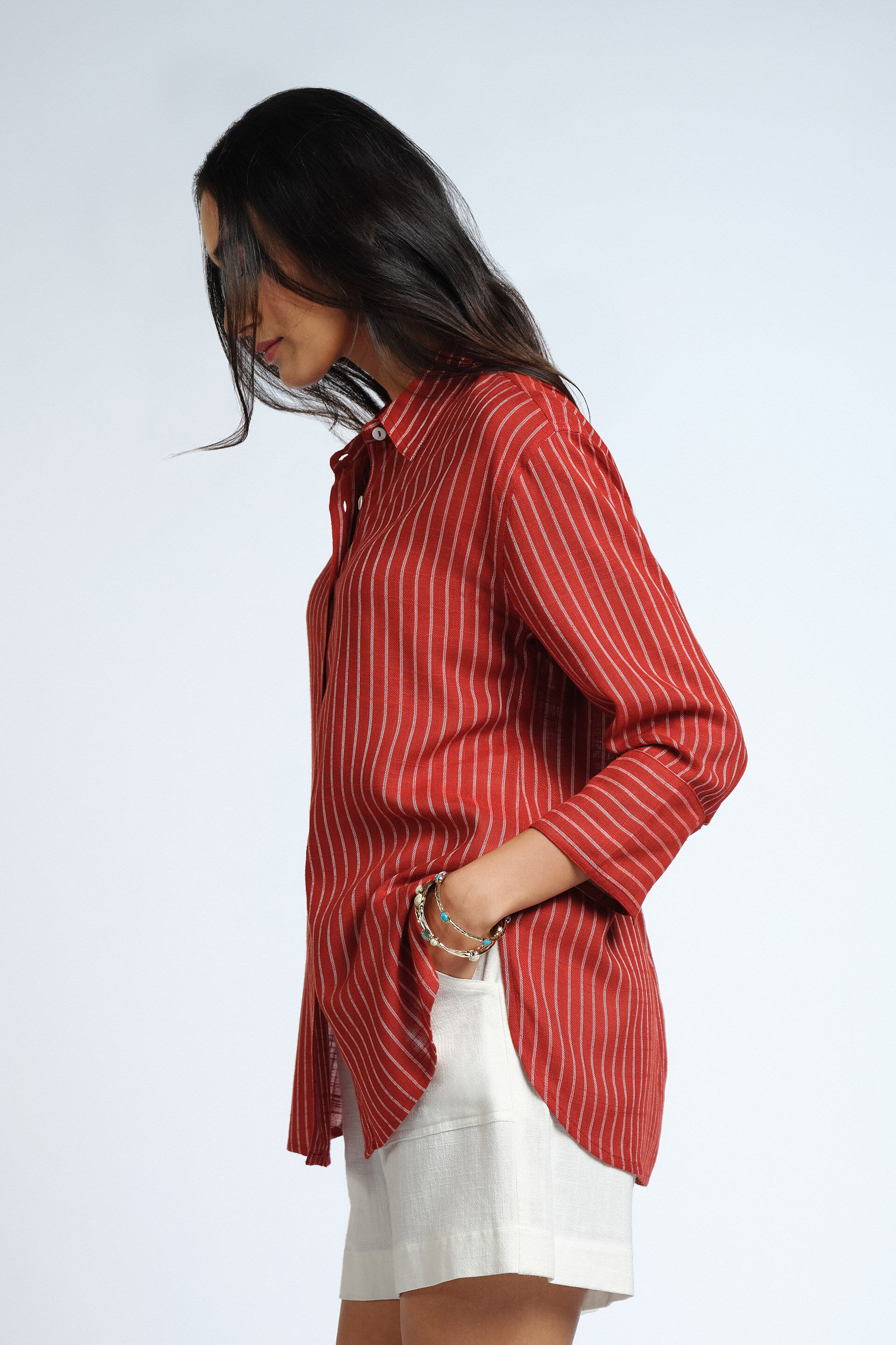 Rust Stripes Shirt, Rust, image 3