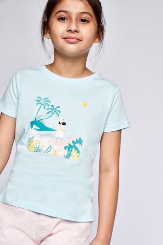 2 - Powder Blue Graphic Straight Top, image 2