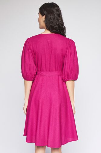 5 - Wine Solid Straight Dress, image 6