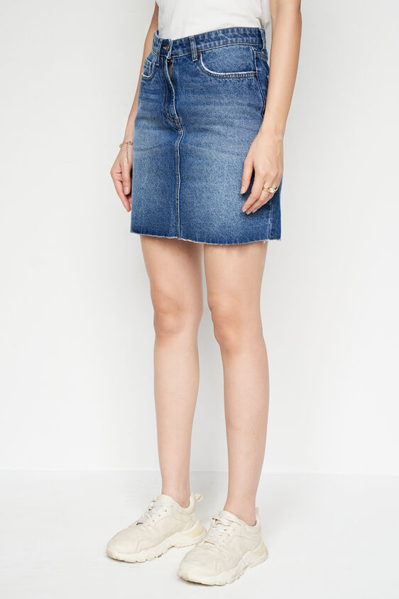 Straight Denim Skirt, Midnight Blue, image 5