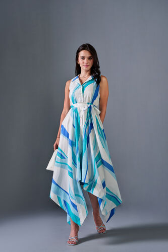 Pacific Wonder Cotton Dress, Blue, image 3