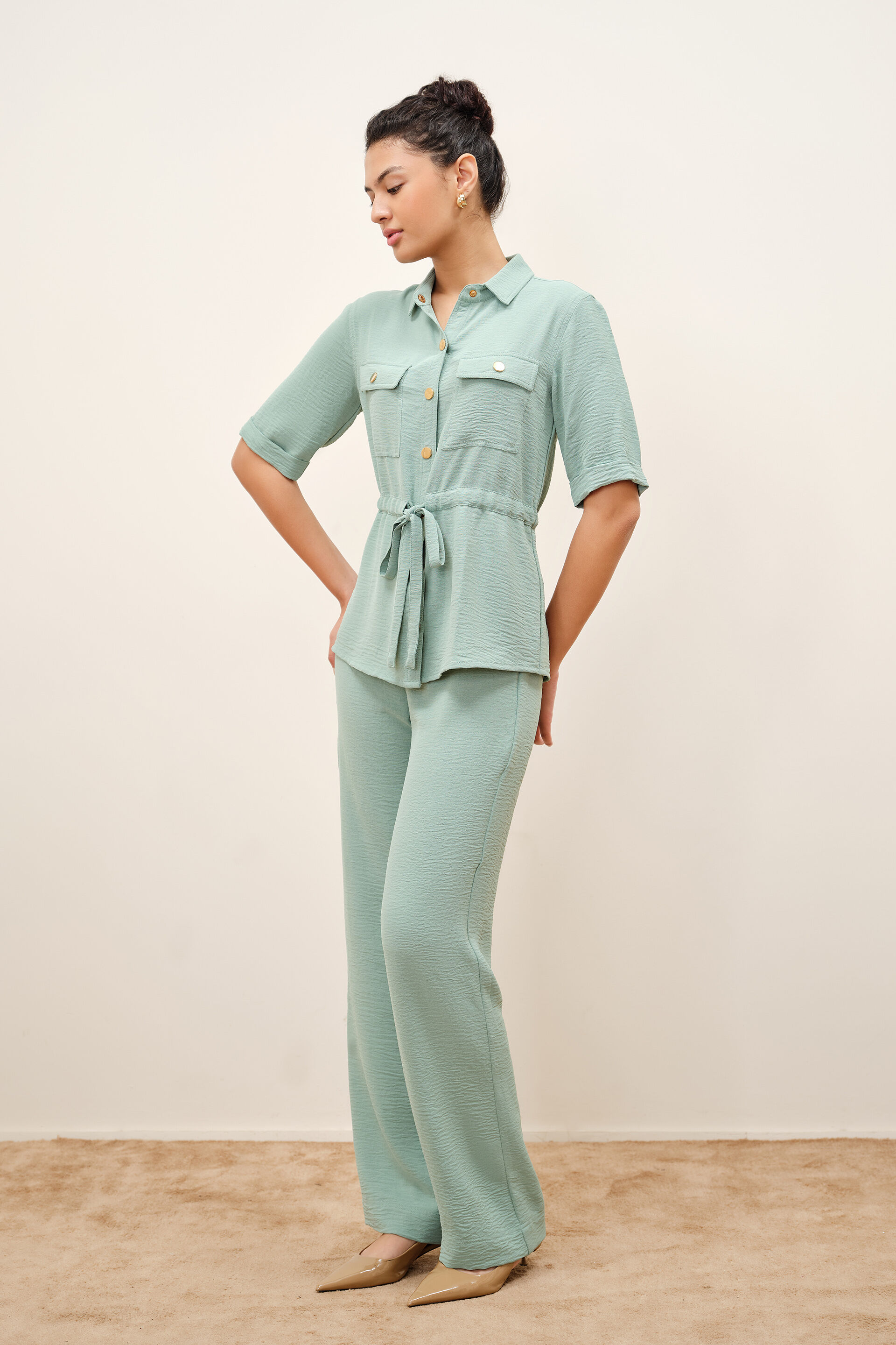 Alora Sage Co-ord Set, Sage Green, image 3