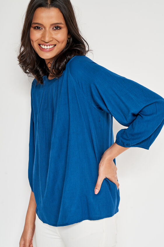 Straight Regular Top, Aqua, image 4
