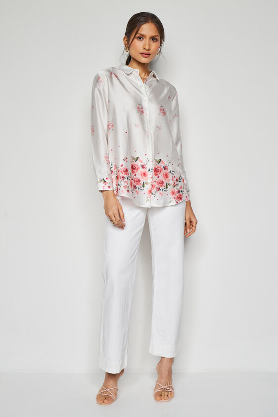 Floral Kaleidoscope Top, White, image 3