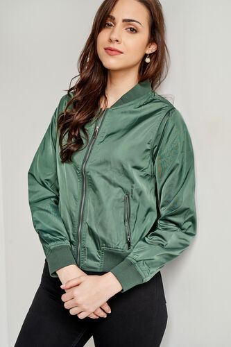 Green Solid Straight Jacket, Green, image 4