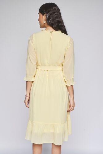 4 - Yellow Solid Flared Dress, image 4
