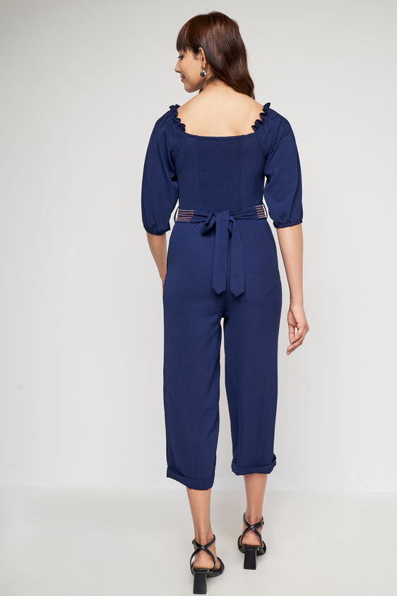 Navy Blue Solid Straight Jumpsuit, Navy Blue, image 5