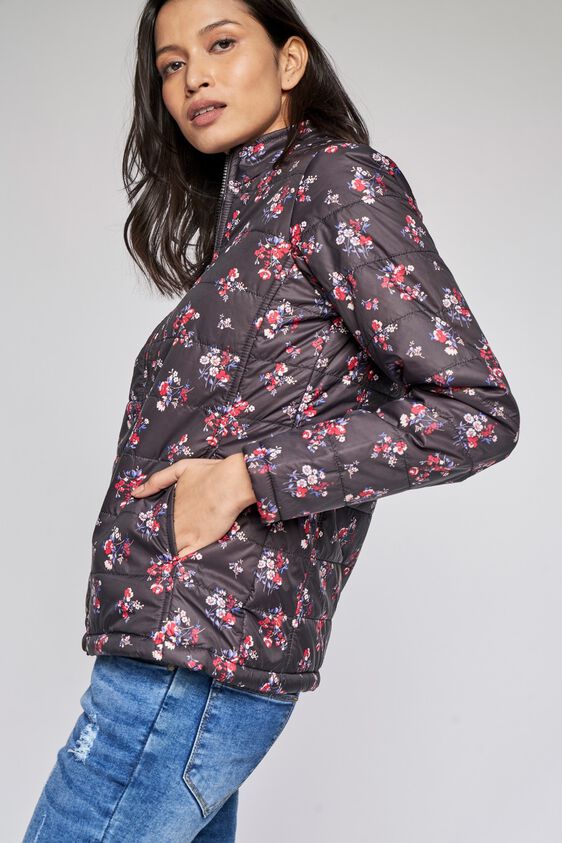 1 - Black Floral Straight Jacket, image 1