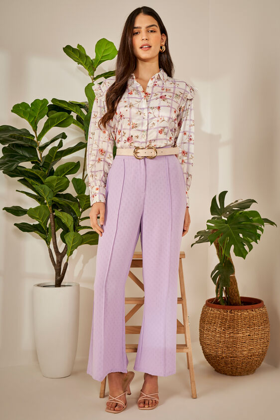 Cream and Red Floral Straight Top, Cream, image 2
