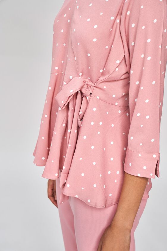 6 - Peach Solid Peplum Top, image 6