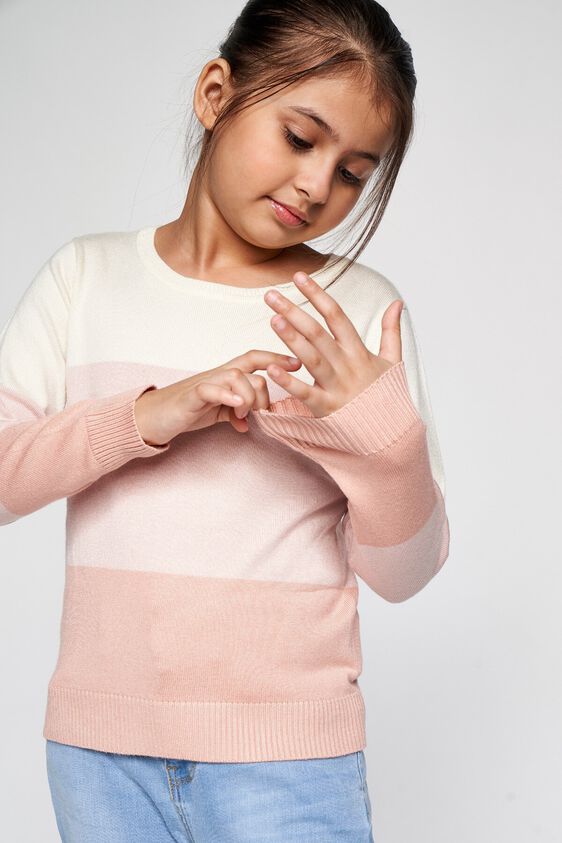 2 - Peach Colour blocked Straight Top, image 2